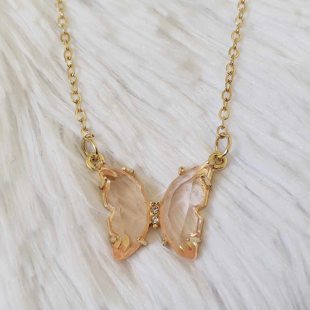 Butterfly Gold Tone Necklace